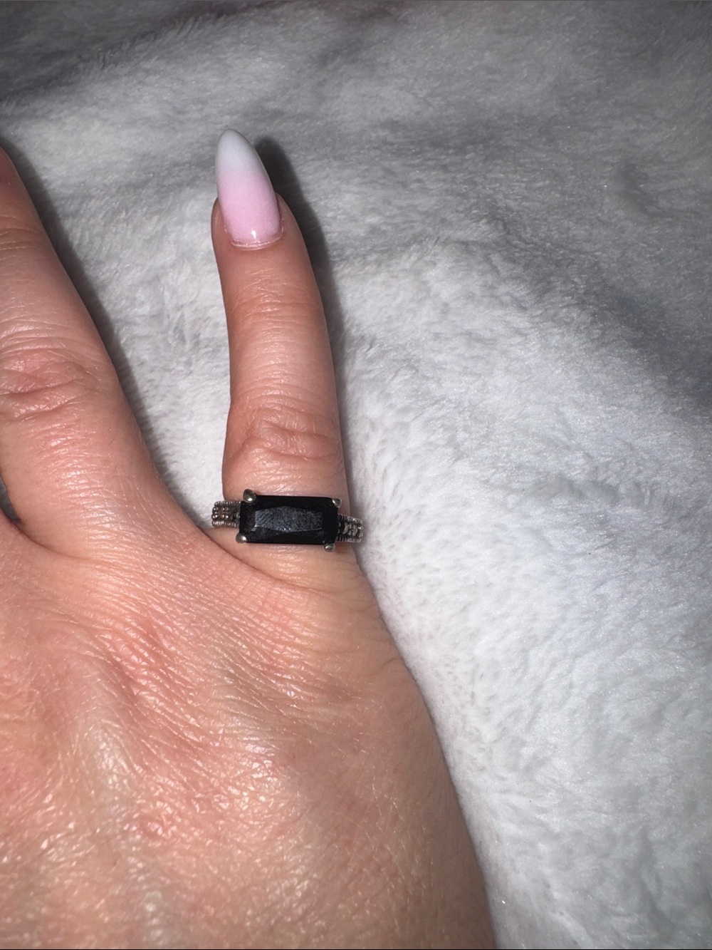 Sterling Silver Black Stone ring
